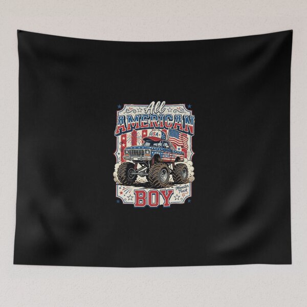 Item preview, All American Boy 4th of July Monster Truck designed and sold by dudelinart.