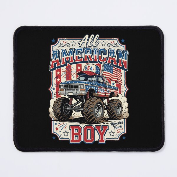 Item preview, All American Boy 4th of July Monster Truck designed and sold by dudelinart.
