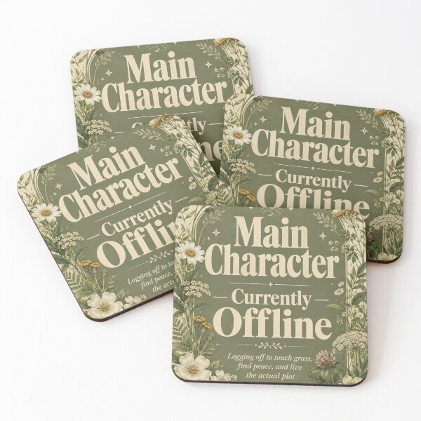 Item preview, Main Character Currently Offline Logging Off to Live the Actual Plot – Aesthetic Art | Digital Detox Gift designed and sold by irfanshikh.