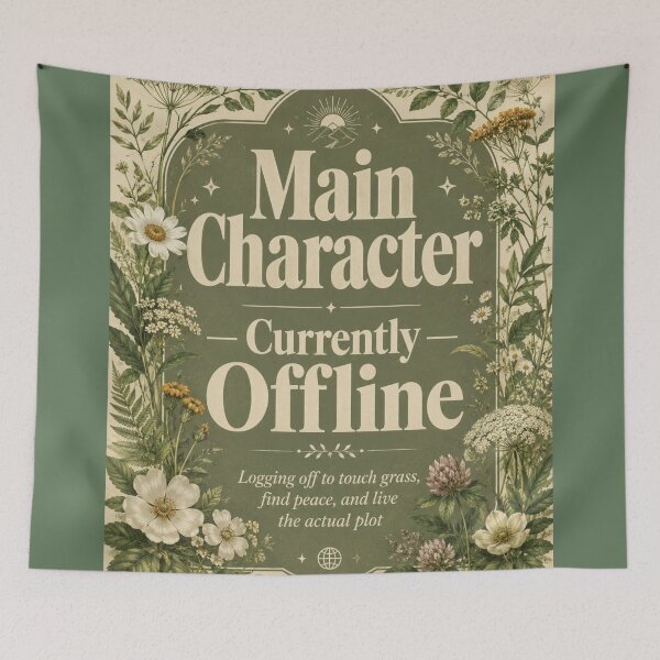 Item preview, Main Character Currently Offline Logging Off to Live the Actual Plot – Aesthetic Art | Digital Detox Gift designed and sold by irfanshikh.