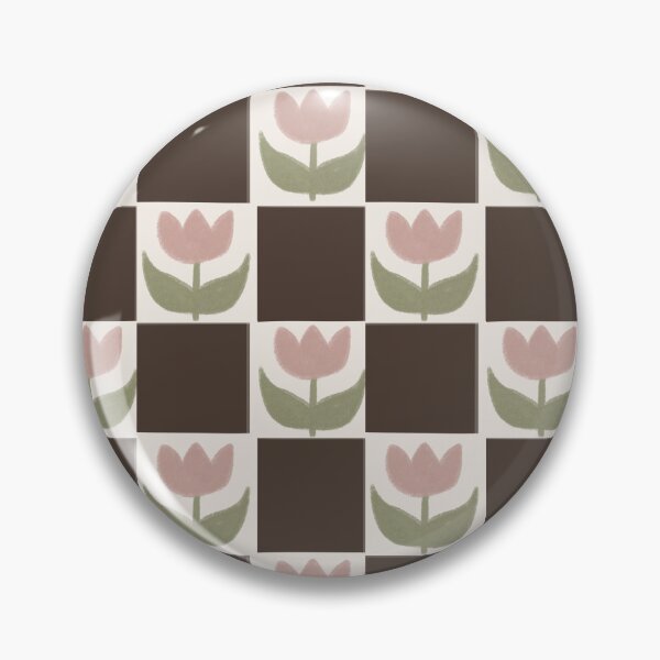 Item preview, Retro Tulip Checkerboard Pattern – Minimal Cottagecore Floral Design designed and sold by Barelythere2324.