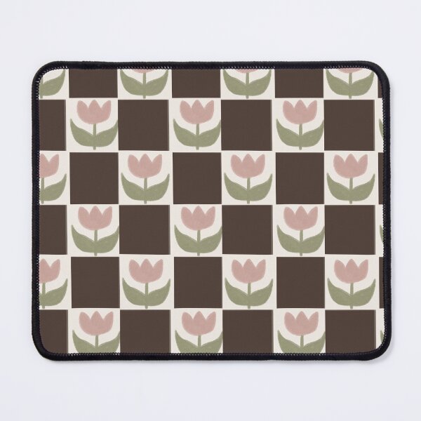 Item preview, Retro Tulip Checkerboard Pattern – Minimal Cottagecore Floral Design designed and sold by Barelythere2324.