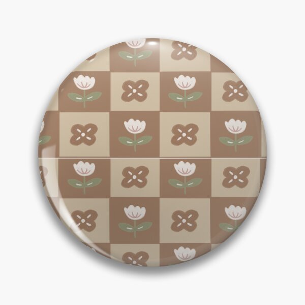 Item preview, Retro Floral Checkerboard Pattern – Minimal Folk Art Flower Design designed and sold by Barelythere2324.
