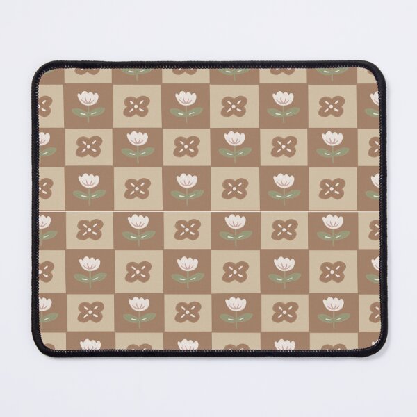 Item preview, Retro Floral Checkerboard Pattern – Minimal Folk Art Flower Design designed and sold by Barelythere2324.