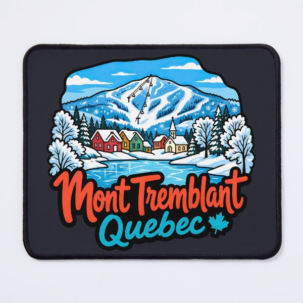 Item preview, Mont Tremblant Quebec Canada Skiing Snowboarding Cute Landscape designed and sold by HowToCanadian.