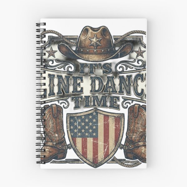 Item preview, It’sLineDanceTime – WesternCowgirlDesign – RusticCountryVintageStyle – USAPatrioticBootsandHat designed and sold by ShirtsUp-Lane.