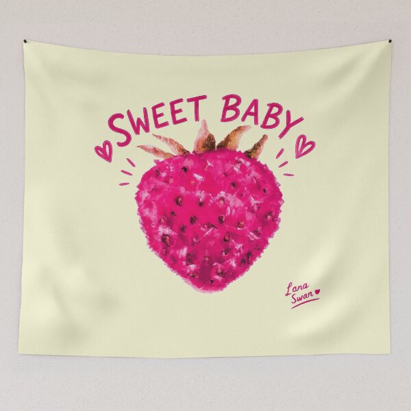 Item preview, PINK SWEET BABY | Strawberry Pop Design | Cute Girly Summer Art designed and sold by BlueberrySwan.