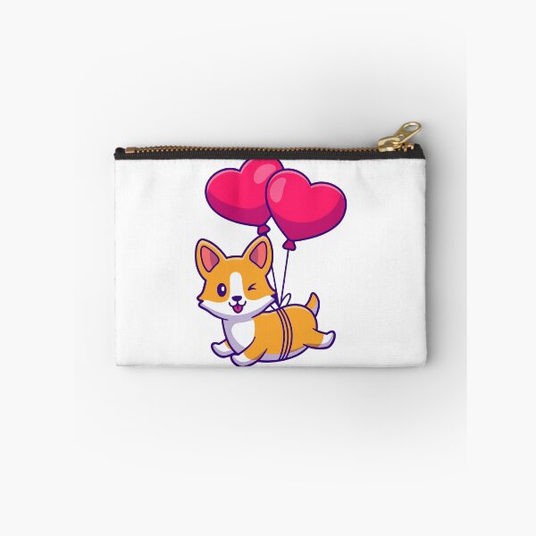 Item preview, Cute Corgi Flying with Heart Balloons designed and sold by Christi W 	 Witherspoon.