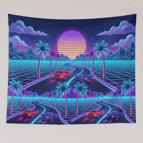 Item preview, Retro 80s Synthwave Neon Highway Drive designed and sold by Natural life.