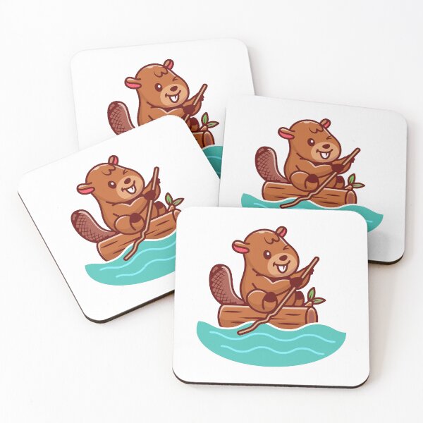 Item preview, Cute Beaver Paddling on Log designed and sold by Christi W 	 Witherspoon.