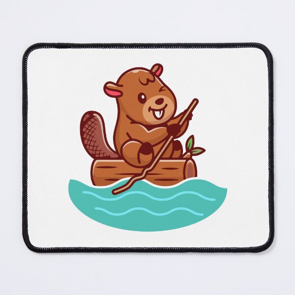 Item preview, Cute Beaver Paddling on Log designed and sold by Christi W Witherspoon.