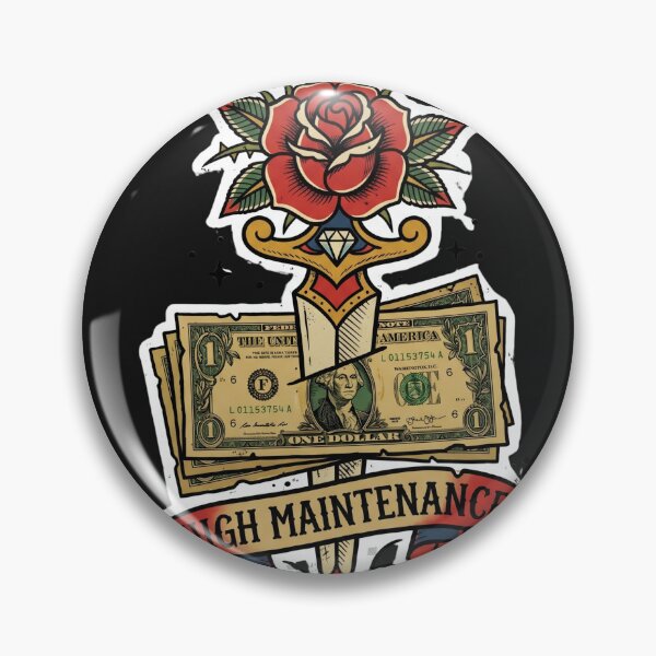 Item preview,  High Maintenance Money Dagger Rose Tattoo Flash Bad Girl Luxury Aesthetic designed and sold by afarkar.