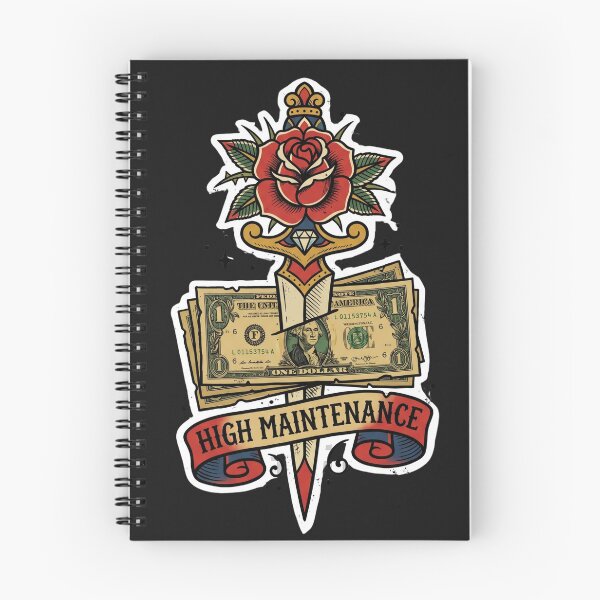 Item preview,  High Maintenance Money Dagger Rose Tattoo Flash Bad Girl Luxury Aesthetic designed and sold by afarkar.