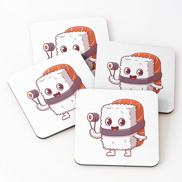 Item preview, Happy Nigiri Sushi Character Holding Maki Chopsticks designed and sold by Christi W 	 Witherspoon.
