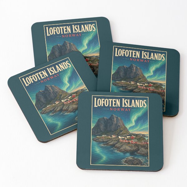 Item preview, A Vintage Travel Illustration of Lofoten Islands - Norway designed and sold by GoodOldVintage.