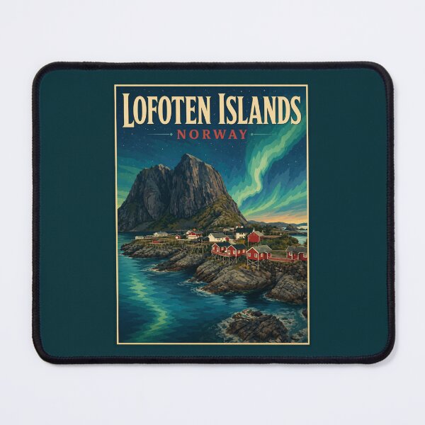 Item preview, A Vintage Travel Illustration of Lofoten Islands - Norway designed and sold by GoodOldVintage.