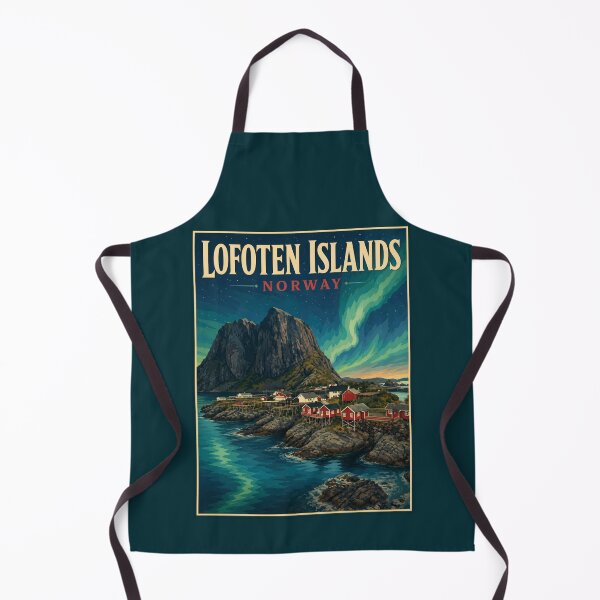 Item preview, A Vintage Travel Illustration of Lofoten Islands - Norway designed and sold by GoodOldVintage.