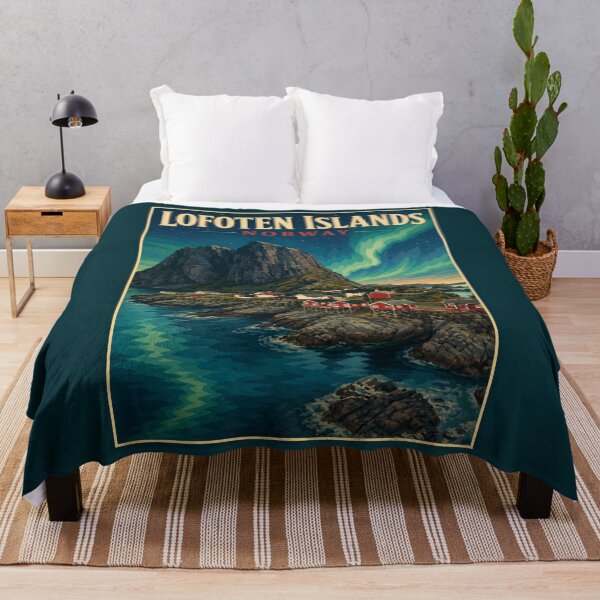 Item preview, A Vintage Travel Illustration of Lofoten Islands - Norway designed and sold by GoodOldVintage.