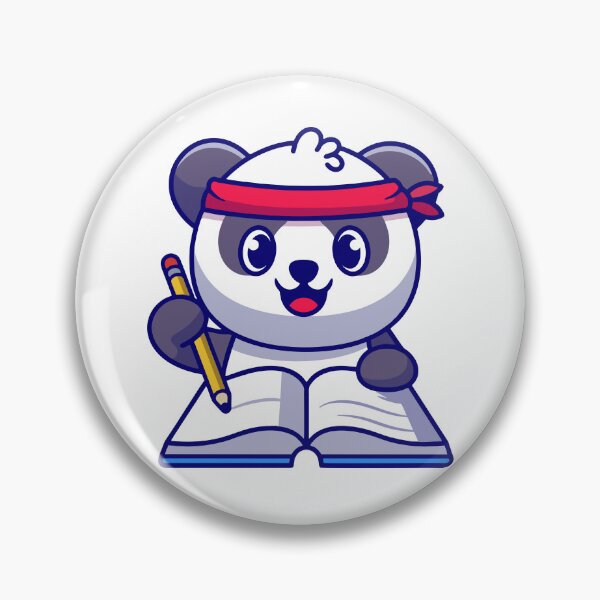 Item preview, Cute Panda Ninja Studying Writing Book With Pencil designed and sold by Christi W 	 Witherspoon.