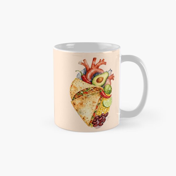 Item preview, Watercolor Mexican Food Anatomical Heart | Taco & Chili Anatomy Art designed and sold by MariPon.