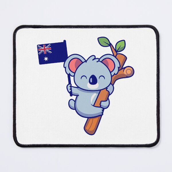 Item preview, Cute Koala Bear Climbing Tree Waving Australian Flag designed and sold by Christi W 	 Witherspoon.