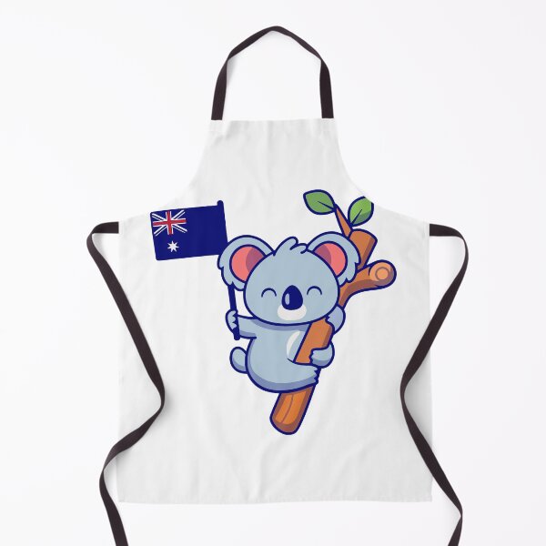 Item preview, Cute Koala Bear Climbing Tree Waving Australian Flag designed and sold by Christi W Witherspoon.
