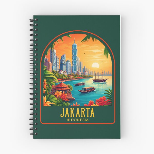 Item preview, Jakarta Vintage Travel Illustration designed and sold by HomeLivingCo.