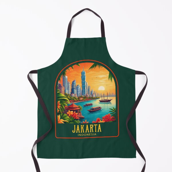 Item preview, Jakarta Vintage Travel Illustration designed and sold by HomeLivingCo.