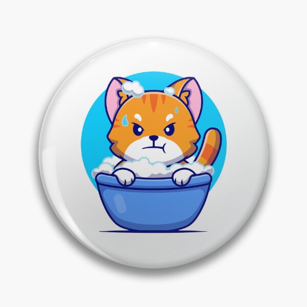 Item preview, Angry Cute Cat Taking Bath In Soap Bubble Tub designed and sold by Christi W 	 Witherspoon.