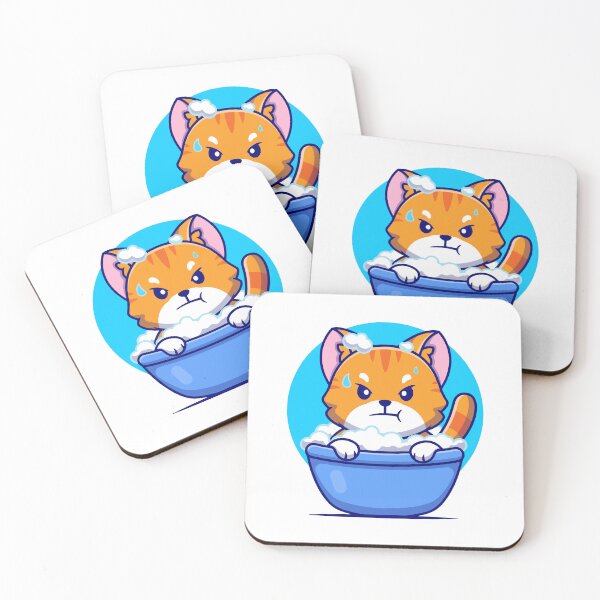 Item preview, Angry Cute Cat Taking Bath In Soap Bubble Tub designed and sold by Christi W 	 Witherspoon.