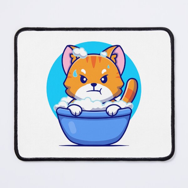 Item preview, Angry Cute Cat Taking Bath In Soap Bubble Tub designed and sold by Christi W 	 Witherspoon.