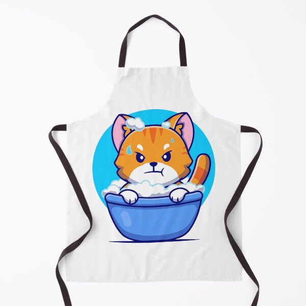 Item preview, Angry Cute Cat Taking Bath In Soap Bubble Tub designed and sold by Christi W Witherspoon.