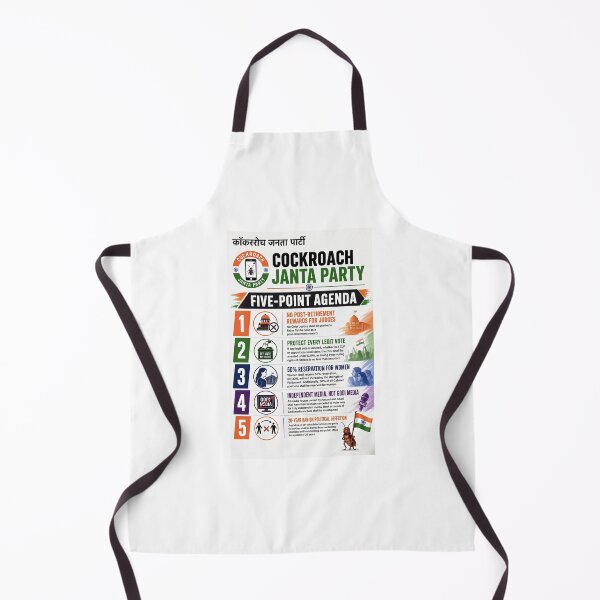 Item preview, Cockroach Janta Party Manifesto T-Shirt | Five points of CJP | Indian Political Satire Streetwear designed and sold by Prism-Bubble.