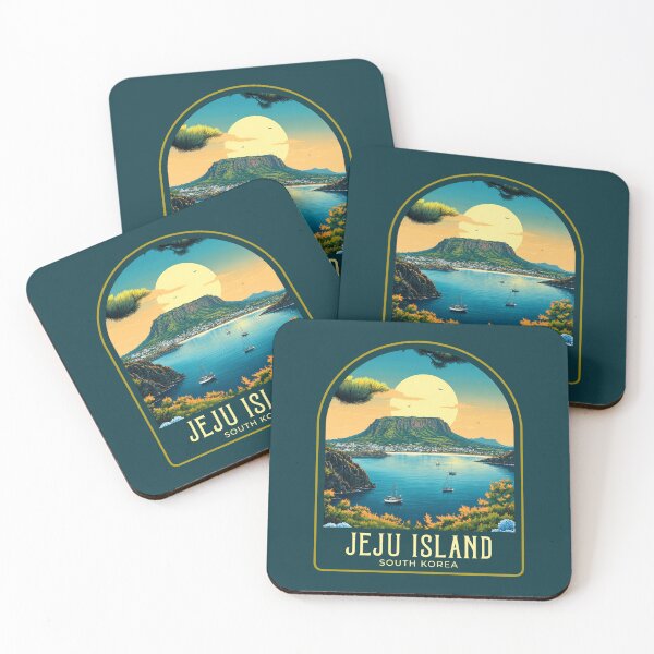 Item preview, Jeju Island Vintage Travel Illustration designed and sold by HomeLivingCo.