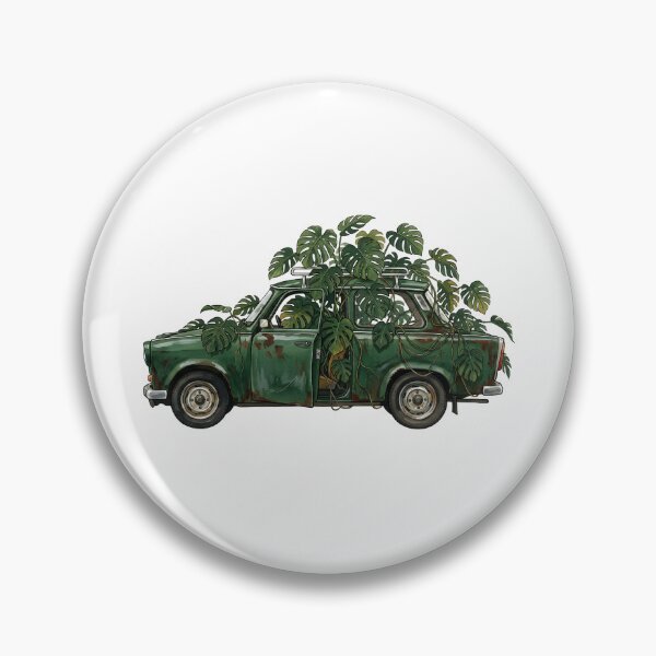 Item preview, Vintage East German Compact with Monstera — Dark Green Art Print designed and sold by WildRelicsArt.