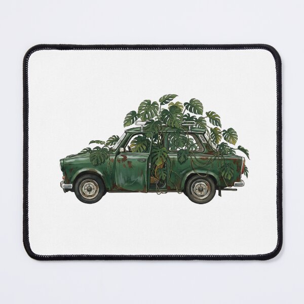 Item preview, Vintage East German Compact with Monstera — Dark Green Art Print designed and sold by WildRelicsArt.
