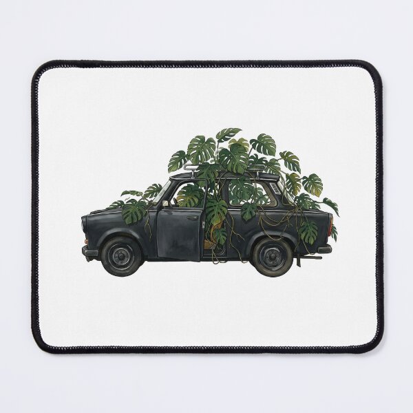 Item preview, Vintage East German Compact with Monstera — Black Art Print designed and sold by WildRelicsArt.