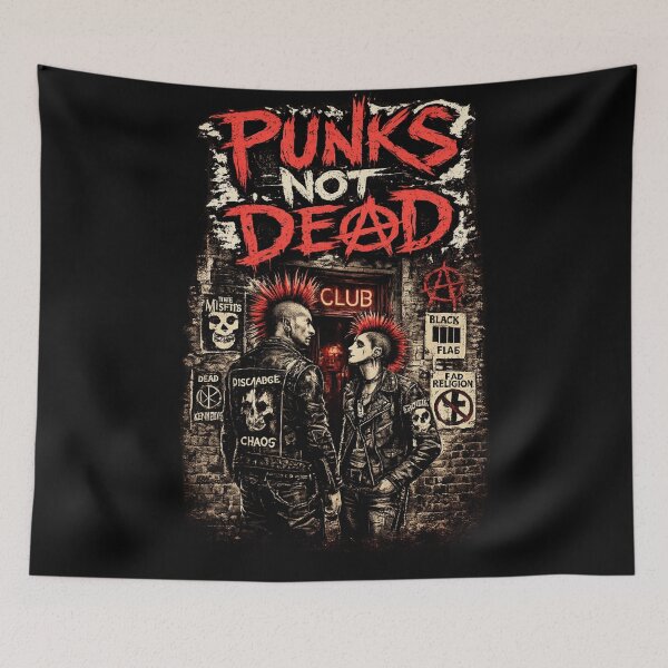 Item preview, Punks Not Dead Club – Hardcore Street Punk Mohawk Graphic Tee designed and sold by ThreadTheory976.