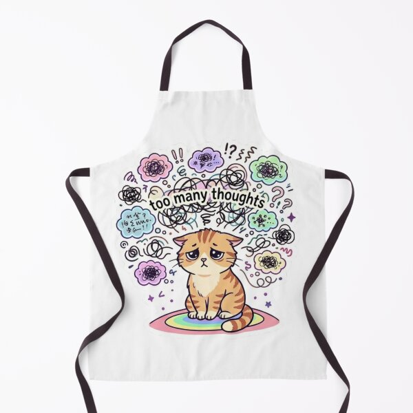 Item preview, Too Many Thoughts – Colorful Overthinking Cat Sticker designed and sold by Elviqus Shop.