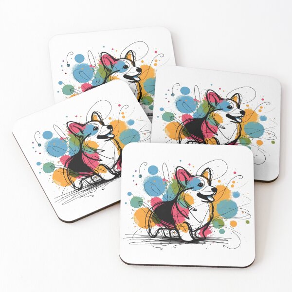 Item preview, Colorful Abstract Corgi Painting designed and sold by Fabrikola.