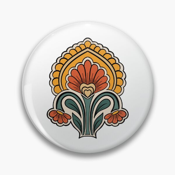 Item preview, Mughal Folk Floral Butta Motif Boho Art designed and sold by DColourMuse.
