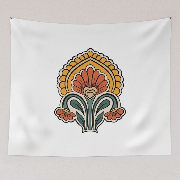 Item preview, Mughal Folk Floral Butta Motif Boho Art designed and sold by DColourMuse.