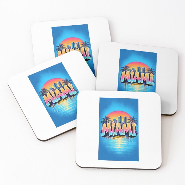 Item preview, *Miami Ocean Blue Graffiti - Downtown Skyline Street Art* designed and sold by Petringo.