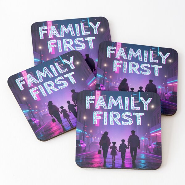 Item preview, Family First New York – Cartoon Mom Dad Kids Illustration designed and sold by gluxdesing.