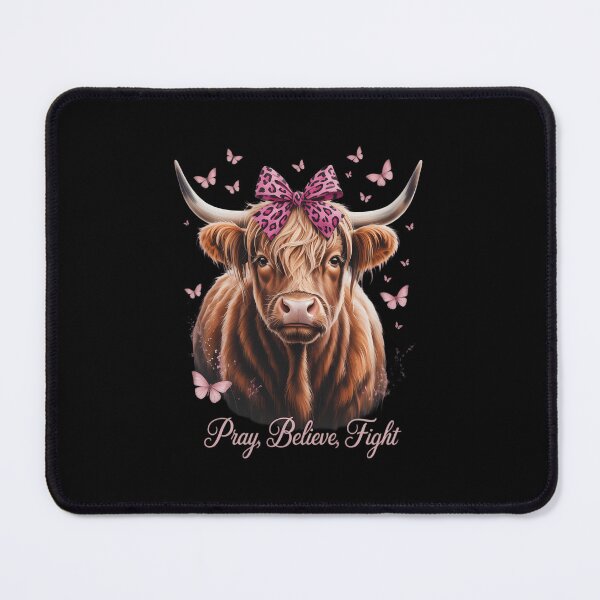 Item preview, Highland Cow Pink Ribbon Breast Cancer Awareness designed and sold by SapfireStuArt.