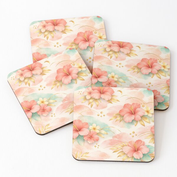 Item preview, Coral Hibiscus Tropical Floral Pattern designed and sold by Ve state official.