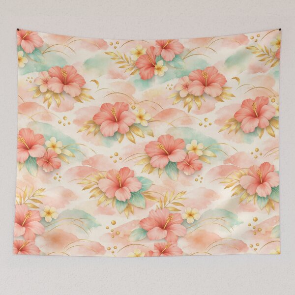 Item preview, Coral Hibiscus Tropical Floral Pattern designed and sold by Ve state official.