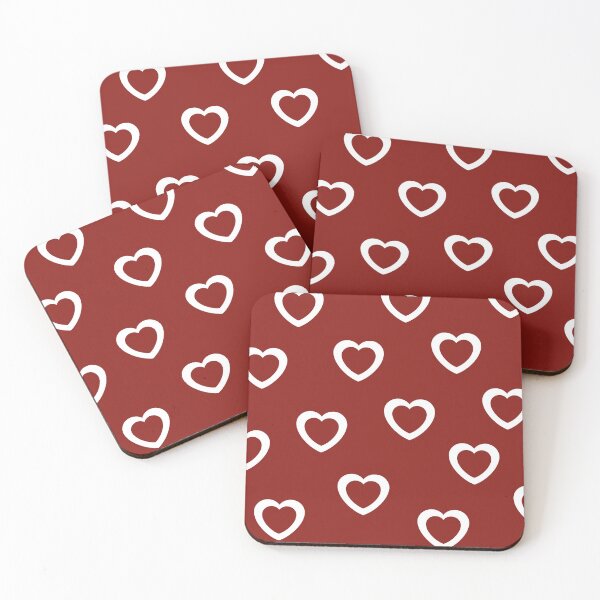 Item preview, White And Bold Red Cute Hearts Aesthetic Geometric Pattern designed and sold by LibertyHub.