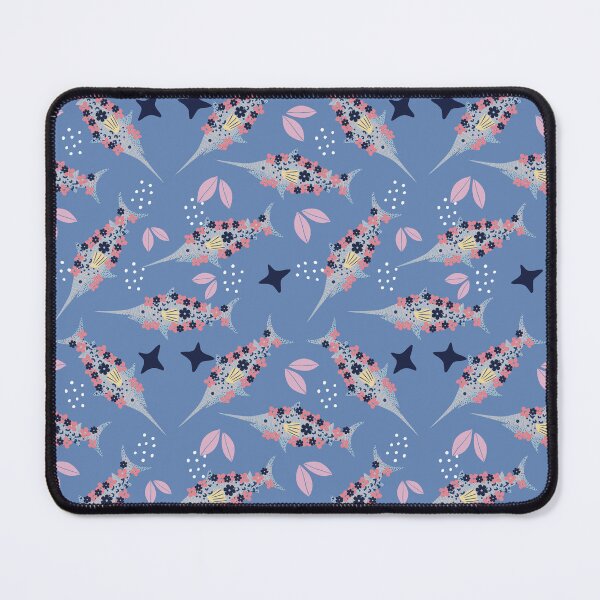 Item preview, Floral Swordfish Pattern designed and sold by IvysCreativityHouse.