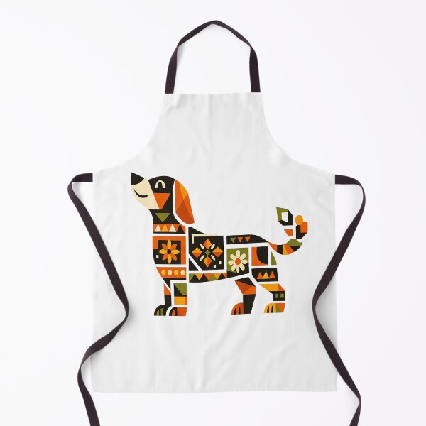 Item preview, Geometric Folk Art Dog - Colorful Abstract Floral Puppy Illustration designed and sold by myforestfog.